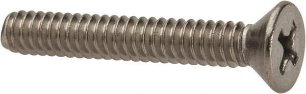 Value Collection - #10-24 UNC, 1-1/4" OAL Phillips Drive Machine Screw - Flat Head, Grade 316 Stainless Steel, Uncoated, Without Washer - Eagle Tool & Supply