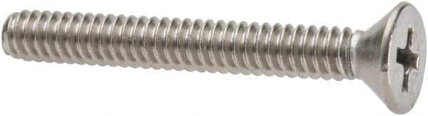 Value Collection - #10-24 UNC, 1-1/2" OAL Phillips Drive Machine Screw - Flat Head, Grade 316 Stainless Steel, Uncoated, Without Washer - Eagle Tool & Supply
