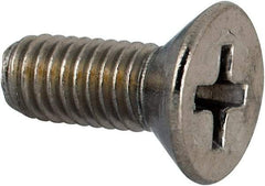 Value Collection - #10-32 UNF, 1/2" OAL Phillips Drive Machine Screw - Flat Head, Grade 316 Stainless Steel, Uncoated, Without Washer - Eagle Tool & Supply
