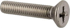 Value Collection - #10-32 UNF, 1" OAL Phillips Drive Machine Screw - Flat Head, Grade 316 Stainless Steel, Uncoated, Without Washer - Eagle Tool & Supply