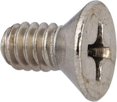 Value Collection - 1/4-20 UNC, 1/2" OAL Phillips Drive Machine Screw - Flat Head, Grade 316 Stainless Steel, Uncoated, Without Washer - Eagle Tool & Supply