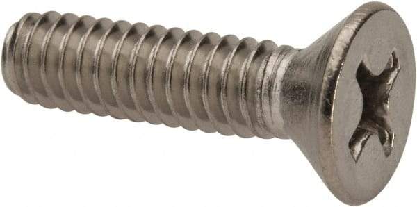 Value Collection - 1/4-20 UNC, 1" OAL Phillips Drive Machine Screw - Flat Head, Grade 316 Stainless Steel, Uncoated, Without Washer - Eagle Tool & Supply