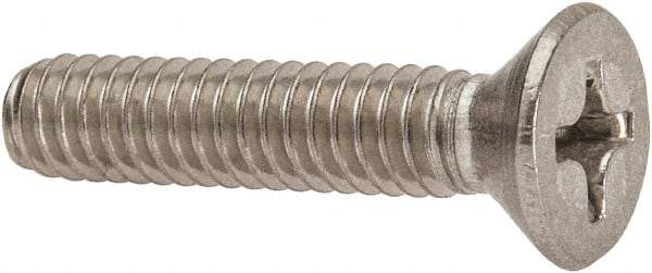 Value Collection - 1/4-20 UNC, 1-1/4" OAL Phillips Drive Machine Screw - Flat Head, Grade 316 Stainless Steel, Uncoated, Without Washer - Eagle Tool & Supply