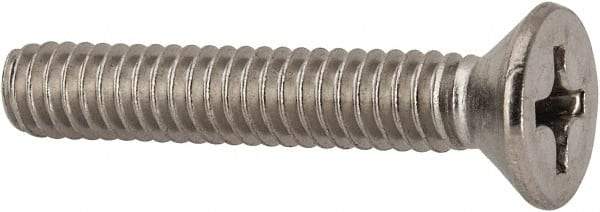 Value Collection - 1/4-20 UNC, 1-1/2" OAL Phillips Drive Machine Screw - Flat Head, Grade 316 Stainless Steel, Uncoated, Without Washer - Eagle Tool & Supply