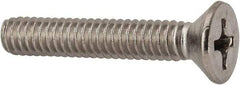 Value Collection - 1/4-20 UNC, 1-1/2" OAL Phillips Drive Machine Screw - Flat Head, Grade 316 Stainless Steel, Uncoated, Without Washer - Eagle Tool & Supply