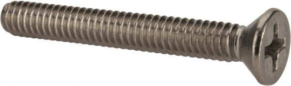Value Collection - 1/4-20 UNC, 2" OAL Phillips Drive Machine Screw - Flat Head, Grade 316 Stainless Steel, Uncoated, Without Washer - Eagle Tool & Supply