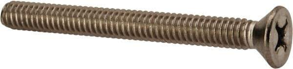 Value Collection - 1/4-20 UNC, 2-1/2" OAL Phillips Drive Machine Screw - Flat Head, Grade 316 Stainless Steel, Uncoated, Without Washer - Eagle Tool & Supply