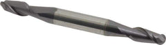 Accupro - 7/32" Diam, 7/16" LOC, 2 Flute Solid Carbide Ball End Mill - AlTiN Finish, Double End, 2-1/2" OAL, 1/4" Shank Diam, Spiral Flute - Eagle Tool & Supply