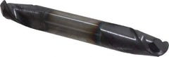 Accupro - 5/16" Diam, 1/2" LOC, 2 Flute Solid Carbide Ball End Mill - AlTiN Finish, Double End, 2-1/2" OAL, 5/16" Shank Diam, Spiral Flute - Eagle Tool & Supply