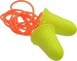 3M - Disposable, Corded, 33 dB, Taper Flare Earplugs - Neon Yellow, 200 Pairs - Eagle Tool & Supply