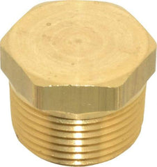 Eaton - 3/4 Male Thread, Brass Industrial Pipe Hex Head Plug - MNPTF, 1,200 psi - Eagle Tool & Supply