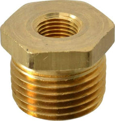 Eaton - 1/2 Male Thread x 1/8 Female Thread, Brass Industrial Pipe Hex Bushing - MNPTF x FNPTF, 1,200 psi - Eagle Tool & Supply