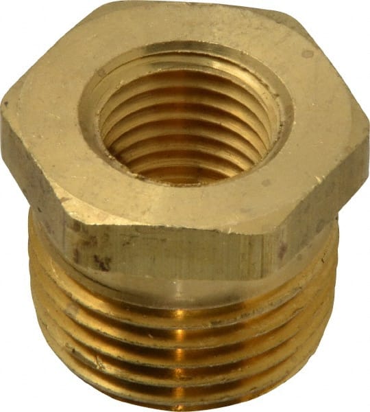 Eaton - 1/2 Male Thread x 1/4 Female Thread, Brass Industrial Pipe Hex Bushing - Eagle Tool & Supply