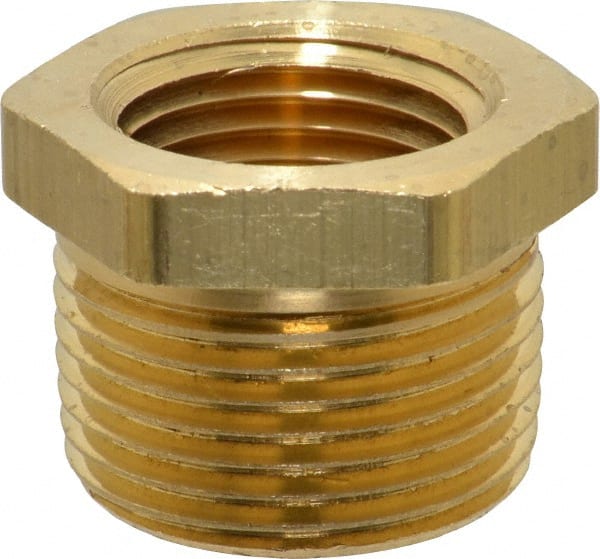 Eaton - 3/4 Male Thread x 1/2 Female Thread, Brass Industrial Pipe Hex Bushing - Eagle Tool & Supply