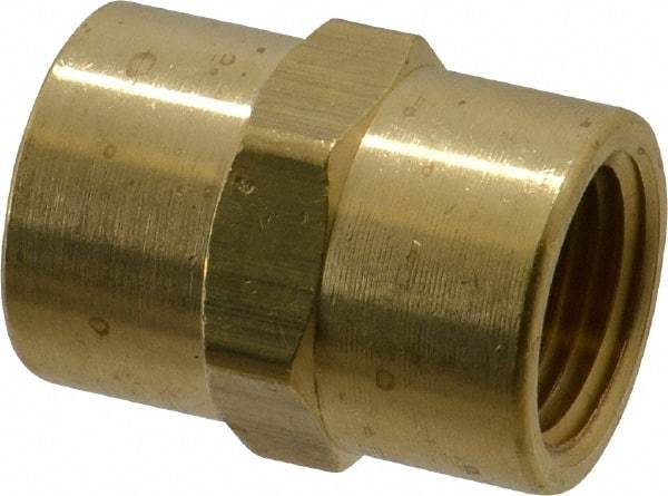 Eaton - 1/2 Female Thread, Brass Industrial Pipe Coupling - FNPTF, 1,200 psi - Eagle Tool & Supply