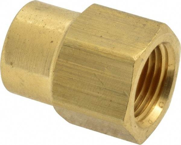 Eaton - 3/8 x 1/4 Female Thread, Brass Industrial Pipe Coupling - FNPTF, 1,200 psi - Eagle Tool & Supply