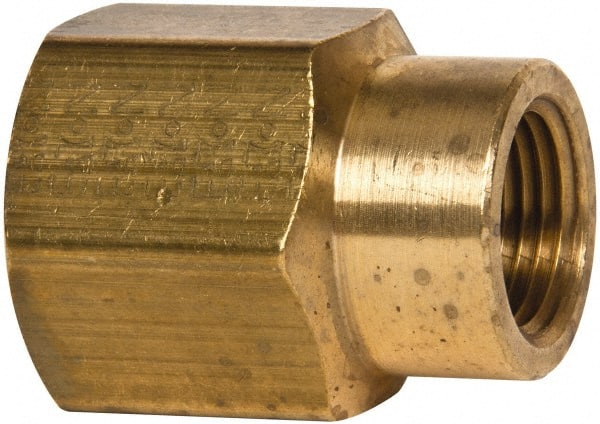 Eaton - 1/2 x 3/8 Female Thread, Brass Industrial Pipe Coupling - Eagle Tool & Supply