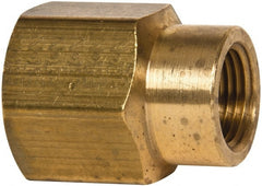 Eaton - 1/2 x 3/8 Female Thread, Brass Industrial Pipe Coupling - Eagle Tool & Supply