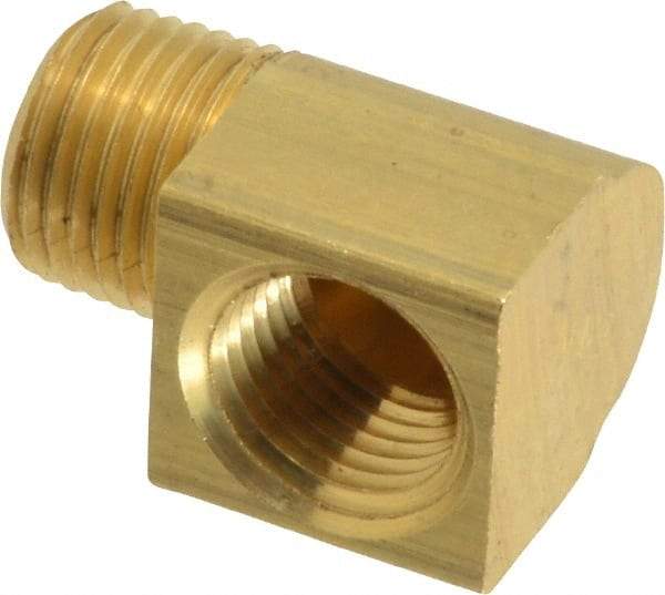 Eaton - 1/8 Male Thread x 1/8 Female Thread, Brass Industrial Pipe 90° Street Elbow - MNPTF x FNPTF (Short Threads), 1,200 psi - Eagle Tool & Supply