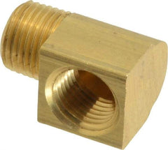 Eaton - 1/8 Male Thread x 1/8 Female Thread, Brass Industrial Pipe 90° Street Elbow - MNPTF x FNPTF (Short Threads), 1,200 psi - Eagle Tool & Supply