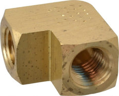 Eaton - 1/4 Female Thread, Brass Industrial Pipe 90° Female Elbow - Eagle Tool & Supply