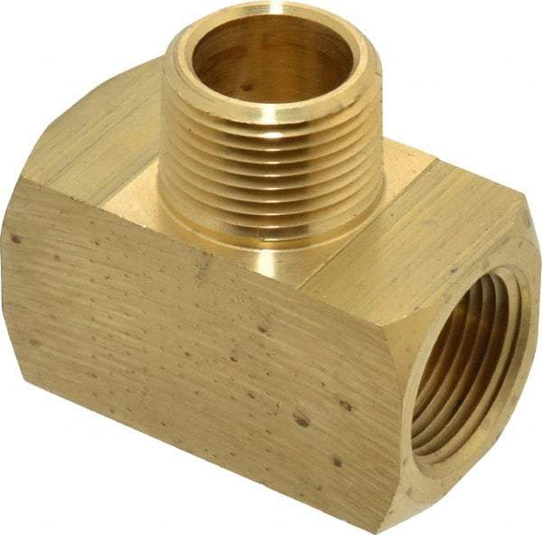 Eaton - 3/4 Male Thread x 3/4 Female Thread, Brass Industrial Pipe Male Branch Tee - MNPTF x FNPTF, 1,200 psi - Eagle Tool & Supply