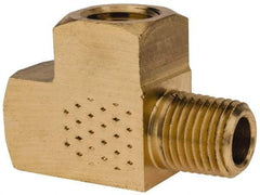 Eaton - 1/4 Male Thread x 1/4 Female Thread, Brass Industrial Pipe Street Tee - MNPTF x FNPTF, 1,200 psi - Eagle Tool & Supply