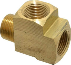 Eaton - 3/4 Male Thread x 3/4 Female Thread, Brass Industrial Pipe Street Tee - MNPTF x FNPTF, 1,200 psi - Eagle Tool & Supply