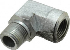 Eaton - 3/8 Male Thread x 3/8 Female Thread, Steel Industrial Pipe 90° Street Elbow - MNPT x FNPT, 5,000 psi - Eagle Tool & Supply