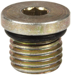 Eaton - 1/4 Male Thread, Steel Industrial Pipe Hex Socket Plug - Male Straight Thread O-Ring, 6,000 psi - Eagle Tool & Supply