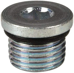 Eaton - 3/8 Male Thread, Steel Industrial Pipe Hex Socket Plug - Male Straight Thread O-Ring, 6,000 psi - Eagle Tool & Supply