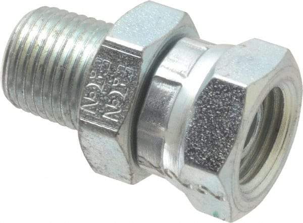 Eaton - 1/8-27 Male Thread x 1/8-27 Female Thread, Steel Industrial Pipe Adapter - MNPT x FNPSM, 2,500 psi - Eagle Tool & Supply