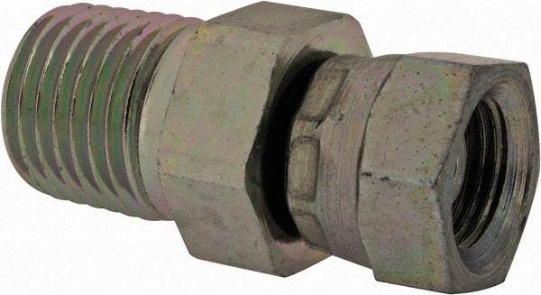 Eaton - 1/4-18 Male Thread x 1/8-27 Female Thread, Steel Industrial Pipe Adapter - MNPT x FNPSM, 2,500 psi - Eagle Tool & Supply