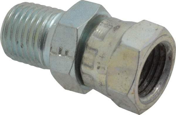 Eaton - 1/4-18 Male Thread x 1/4-18 Female Thread, Steel Industrial Pipe Adapter - MNPT x FNPSM, 2,500 psi - Eagle Tool & Supply