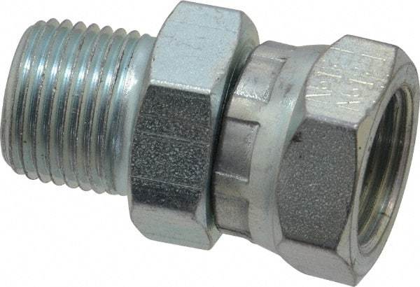 Eaton - 3/8-18 Male Thread x 3/8-18 Female Thread, Steel Industrial Pipe Adapter - MNPT x FNPSM, 2,500 psi - Eagle Tool & Supply
