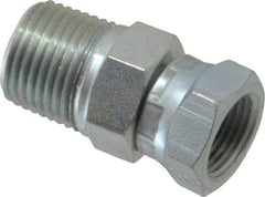 Eaton - 1/2-14 Male Thread x 3/8-18 Female Thread, Steel Industrial Pipe Adapter - MNPT x FNPSM, 2,500 psi - Eagle Tool & Supply