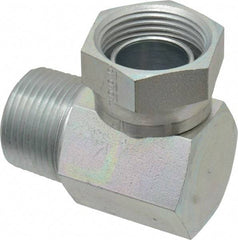 Weatherhead - 1 - 11-1/2 Male Thread x 1 - 11-1/2 Female Thread, Steel Industrial Pipe 90° Elbow Adapter - FNPSM x MNPT, 2,500 psi - Eagle Tool & Supply