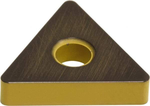 Sumitomo - TNMA334 Grade AC415K Carbide Turning Insert - Proprietary Finish, 60° Triangle, 3/8" Inscr Circle, 3/16" Thick, 1/16" Corner Radius - Eagle Tool & Supply