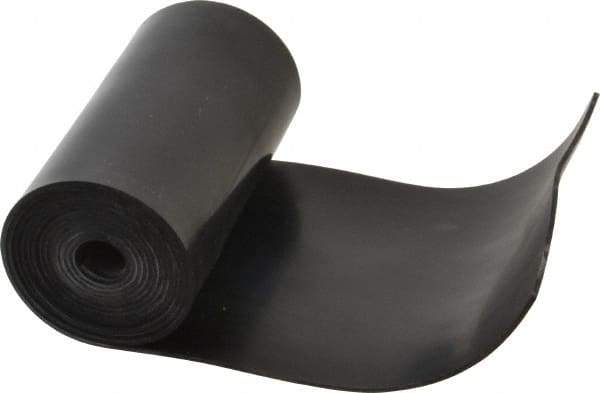 Made in USA - 1/16" Thick x 4" Wide x 5' Long Black Buna-N Rubber Roll - Stock Length, Plain Back, 50 Shore A Durometer, 2,500 psi Tensile Strength, -20°F to 170°F - Eagle Tool & Supply