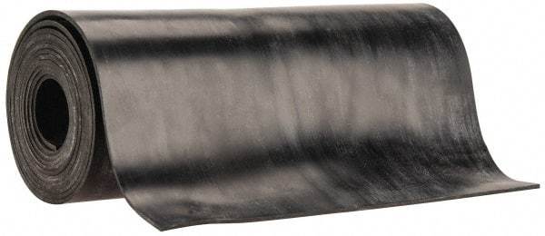 Made in USA - 1/16" Thick x 6" Wide x 5' Long Black Buna-N Rubber Roll - Stock Length, Plain Back, 50 Shore A Durometer, 2,500 psi Tensile Strength, -20°F to 170°F - Eagle Tool & Supply