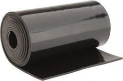 Made in USA - 1/8" Thick x 6" Wide x 5' Long Black Buna-N Rubber Roll - Stock Length, Plain Back, 50 Shore A Durometer, 2,500 psi Tensile Strength, -20°F to 170°F - Eagle Tool & Supply