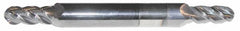 Accupro - 15/64" Diam, 1/2" LOC, 4 Flute Solid Carbide Ball End Mill - AlTiN Finish, Double End, 2-1/2" OAL, 1/4" Shank Diam, Spiral Flute - Eagle Tool & Supply