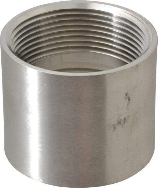 Merit Brass - 2-1/2" Grade 304 Stainless Steel Pipe Coupling - FNPT x FNPT End Connections, 150 psi - Eagle Tool & Supply