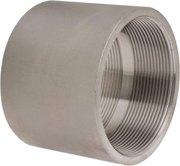 Merit Brass - 4" Grade 304 Stainless Steel Pipe Coupling - FNPT x FNPT End Connections, 150 psi - Eagle Tool & Supply