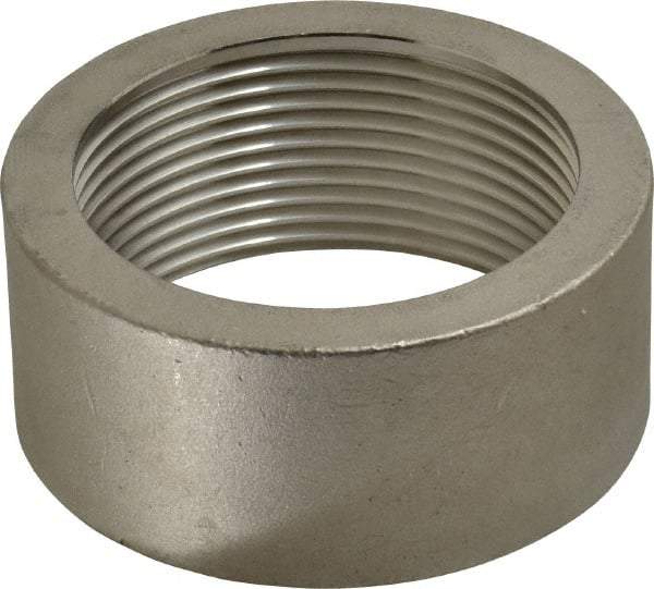 Merit Brass - 2-1/2" Grade 304 Stainless Steel Pipe Half Coupling - FNPT End Connections, 150 psi - Eagle Tool & Supply