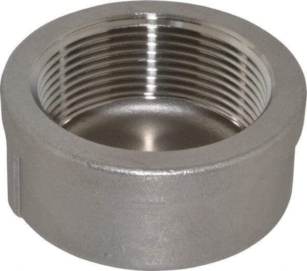 Merit Brass - 2-1/2" Grade 304 Stainless Steel Pipe End Cap - FNPT End Connections, 150 psi - Eagle Tool & Supply