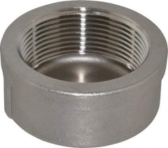 Merit Brass - 2-1/2" Grade 304 Stainless Steel Pipe End Cap - FNPT End Connections, 150 psi - Eagle Tool & Supply
