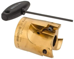 Seco - 2" Cut Diam, 0.394" Max Depth, 3/4" Arbor Hole, 3 Inserts, VPGX 2206..E.-E10 Insert Style, Indexable Copy Face Mill - R220.97 Cutter Style, 30,000 Max RPM, 2-1/4 High, Through Coolant, Series R220.97 - Eagle Tool & Supply