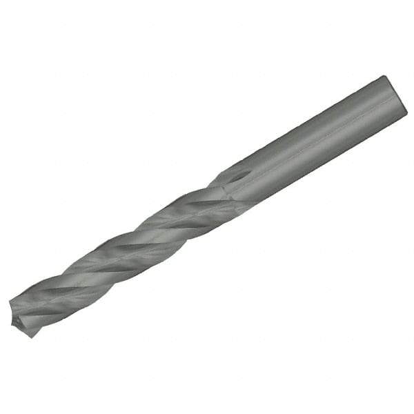 Kennametal - 1/4" 130° Solid Carbide Jobber Drill - Bright Finish, Right Hand Cut, Spiral Flute, Straight Shank, 3.74" OAL, Standard Point - Eagle Tool & Supply