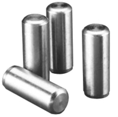 Value Collection - 1/8" Diam x 1-1/4" Pin Length Alloy Steel Oversized Dowel Pin - C 50-58 Hardness, 3,200 Lb Breaking Strength, 1 Beveled & 1 Rounded End - Eagle Tool & Supply